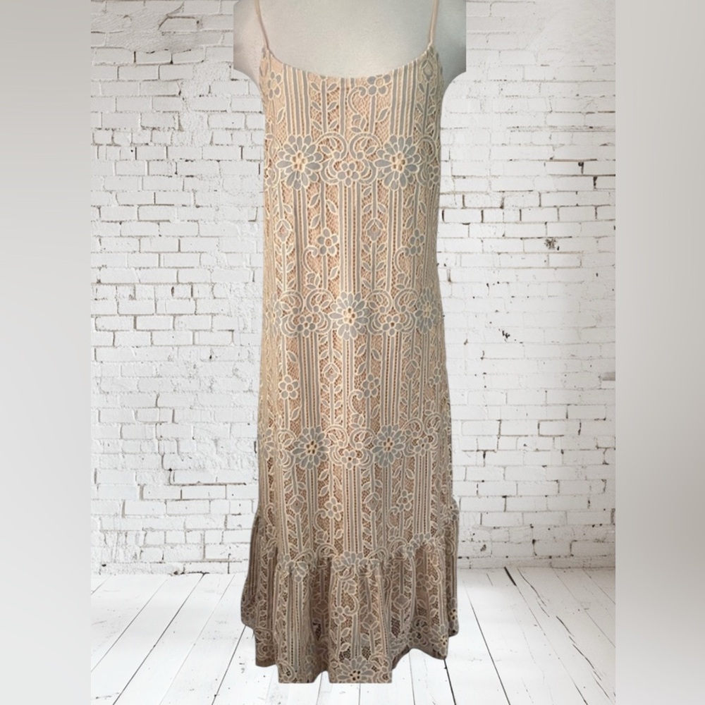 Eri + Ali Anthropologie crochet maxi dress sz- small